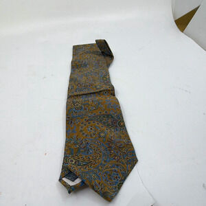 Jean-Louis Scherrer Paisley Gold Silk Tie